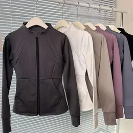 Lu Coat Align Felpa con cappuccio Lemon Yoga con Alos Autunno Inverno Abbigliamento Interno in pile Caldo Fiess Giacca sportiva a maniche lunghe Corsa Ciclismo Aderente