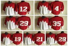 Men Ice Hockey 1972 Retror 21 STAN MIKITA Jersey 28 BOBBY CLARKE 29 KEN DRYDEN 35 TONY ESPOSITO YVAN COURNOYER Stitched Red White5865912