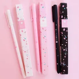 Romantik Sakura Jel Pen Rollerball Beyin Pens Pens Okul Ofisi Tedarik Öğrenci Kırtasiye Seyirci Seyir Kalem Siyah Mürekkep 038mm19735572