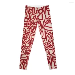 Calças ativas Renda Writer - Mural vestível LOVE Leggings Fitness's Gym Clothes Jogger para meninas e mulheres