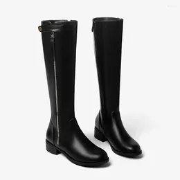 Сапоги Botas De Mujer, 2024, большие размеры 32–54, женские модные ботинки на молнии, осень-зима, плюшевые, теплые, черные, белые, на длинной платформе, 20–75