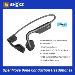 Hörlurar/headset Original AS661 Shokz Bone Conduction Bluetooth Headset Sport Trådlös löpning och ridning OpenMove Aftershokz HD -ljudkvalitet