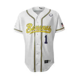 Maglia da baseball Savannah Bananas 2023-2024Maglie da baseball personalizzate banana