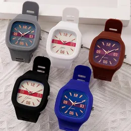 Zegarek Yikaze Women Watches Big Square Quartz Watch Damskie Wristswatch Wodoodporne silikonowe paski mody panie