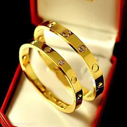 Designer Screw Bracelet Fashion Luxury Jewelry Bangle Bracelets 18k Rose Gold Silver Titanium Steel Diamond Bangles Nail for Men Women 17 18 19 21 22 Size01