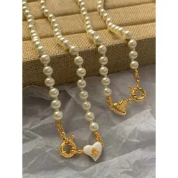 Роскошное ожерелье Вивиан Вествудс, западная императрица, вдовствующая Сатурн, жемчужный браслет с любовью, популярный дизайн, легкое роскошное ожерелье, воротник-цепочка