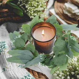 Dekorative Blumen, 2 Stück, simulierter Girlandenring, Eukalyptus, Haushaltskranz, Kerzen, Tischringe für Säulen, Mittelstücke, Hochzeit