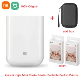 التحكم في الأسهم Xiaomi Zink Mini Pocket Printer /Paper Set Selfadhesive Photo Print 3inch Mijia App Support