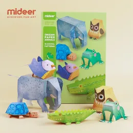 Mideer Crianças Artesanato Papel 3D Dos Desenhos Animados Animal Origami Crianças DIY Artesanato Aprendizagem Educacional Brinquedos Interativos MD4082 240305