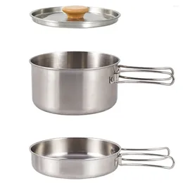 Cookware Sets Non-Stick Set Eco-Friendly Stainless Steel Lightweight Outdoor Cookset Portable Storage Bag Cooking Utensils Camping