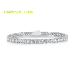 아이스 아웃 Pulsera Moissanite Cuban 팔찌 925 Silver Joyeria Plata 925 맞춤형 보석류 Moissanite Tennis 브레이슬릿