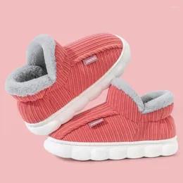 Vinter tofflor 263 2024 Comemore Warm Casual Plush Shoes Thick Ankle Snow Boots Slipper Män Kvinnor Slides Unisex Home Cotton 5