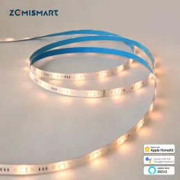 Control Zemismart Tuya Zigbee Driver with 5M 10M LED Light Strip RGBW Light Belt Work with Homekit via ZMHK01 Hub
