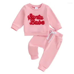 Set di abbigliamento Baby Boy Girl Christmas Outfit Manica lunga Pullover Felpa Top Pantaloni casual Set vestiti