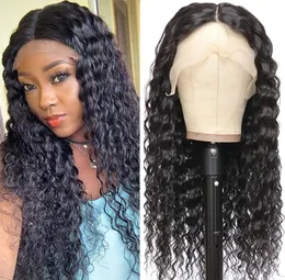 13x6 Deep Wave Spets Frontal Human Hair Wigs 250 Density Brasilianska djupa lockigt hår peruk 30 tum spetsfront peruk för kvinnor4590795