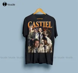 T-shirt Castiel Shirt TV Serial 90S Supernatural Tshirt Vintage Graphic Thirt Film Unisex Crewneck 90S XS5XL Niestandardowy prezent streetwear