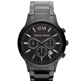 2017 Мужская мода Классический хронограф Gunmetal Ion Steel Черные мужские часы AR2453 ar2460 ar2461 original box174f