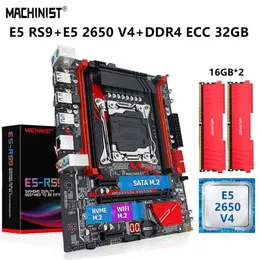 MACHINIST RS9 X99 Kit set scheda madre Xeon E5 2650 V4 Processore CPU LGA 2011-3 32G = 2*16G DDR4 ECC Memoria RAM NVME M.2 SATA 240307