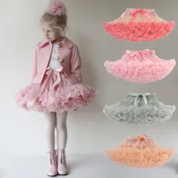 Vestidos infantis saia tutu para meninas, saia tutu fofa para balé crianças pettiskirt saia de princesa tule para festa de dança