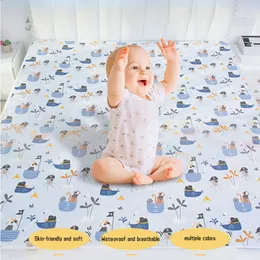 Bomullsbaby blöja byte av ark kuddar tvättbar vattentät över natten skydd kuddark golvspel för barn blöja mattor 240304