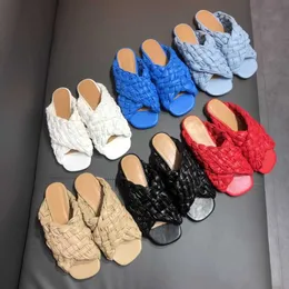 HBP Sandalias De Mujer Sem Marca Moda Slide Designer Feito à Mão Trança Deslizamento em Sandálias Femininas Planas