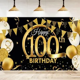 Parti Dekorasyon Pografi Zemin Erkekler için Mutlu 100. Yıllık Doğum Günü Balonları Arka Plan Ev Duvar Banner Dekor Poster