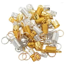 Grampos de cabelo 100pcs Bobina Dreadlocks Beads Punhos Trança Primavera Torcida Trança Anéis para Tranças Acessórios