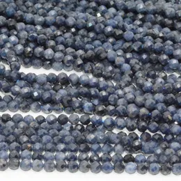 Lose Edelsteine, natürlicher Saphir aus Myanmar, facettierte runde Perlen, 3,5 mm, mit leichtem Defekt