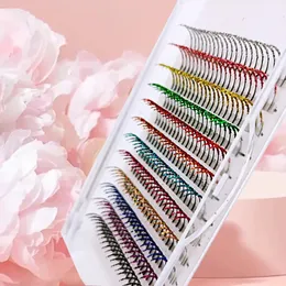 12 Mix Color Glitter Eyelash Extensions Halloween Christmas Shiny Mink Individual Lashes Free Shiping Items For Beauty Health 240309