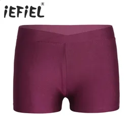 iefiel Kids Girls V-Front midjeband Shorts Bottoms Toddler Children Pants Shorts For Yoga Sports Workout Gym Gymnastic Dancing 240305