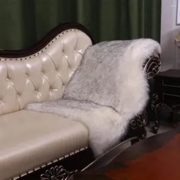 Carpets Imitate Wool Carpet Cushion Manta De Pelo Para Cadeira Hair Blanket Chair Sofa White Long Rug Fur Seat Cover