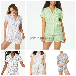 Niedlicher Damen-Pyjama mit Roller-Kaninchen, zweiteiliger Hose, Y2k-Affe, vorgefertigter Druck, zweiteiliges Pyjama-Set, kurzärmliges Hemd, Pj-Shorts-Set, lässige Heimkleidung hj