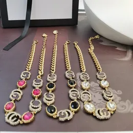 Золотое дизайнерское ожерелье с драгоценными камнями G Ювелирные изделия Модное ожерелье Подарок