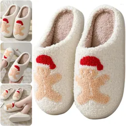 825 Men Walking Women Shoes Winter Warm Fashion Cozy Cute Santa Slippers Plush House Indoor Cotton for Christmas Gift 5