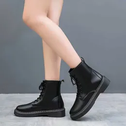 HBP Outono novo design Martin PU plataforma de couro botas femininas sem marca