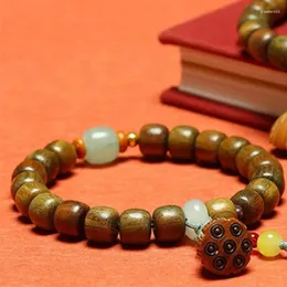 Strand Green Sandalwood Beads Lotus Pods Hand Skewers Cultural And Toys Bead Plates Single Circle Buddha