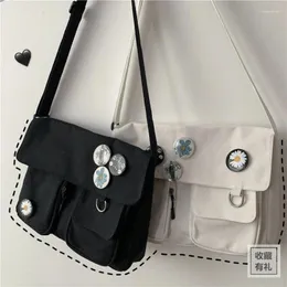 حقيبة بسيطة نساء كروسة أكياس لطيفة لطيفة حقيبة الفتيات الكتف أنثى قماش قطري الصليب الصليب.