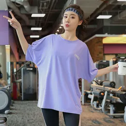 Große Größe Lose Yoga Anzug T-shirt für Damen Sommer Kurzarm Schnell Trocknende Kleidung Pfund Laufen Fat Sister Sport Top Xdjr