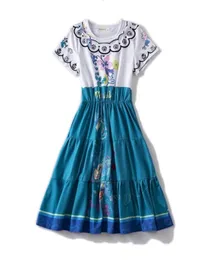 Encanto Madrigal Cosplay Menina Vestido Princesa Óculos Brincos Mirabel Dolores Isabela vestidos 2202267648672