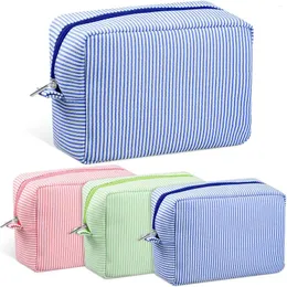 Cosmetic Bags Seersucker Travel Pouch With Zipper Closure Pouches For Girls Makeup Bag Toiletry Case