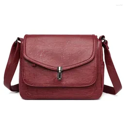 Bolsas de ombro femininas de couro macio crossbody 2024 luxo cor sólida multicamadas de alta capacidade marca feminina designer bolsa