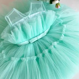 Mädchen Kleider Weihnachten Party Kleid für Grün Tüll Ärmellose Elegante Geburtstag Prinzessin Hochzeit Abend VestidosFestliche Baby Kostüm