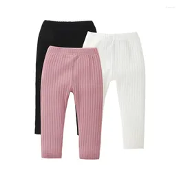 Pantaloni 0-18 mesi Leggings per bambina con motivo verticale elastico in vita regolabile per pantaloni lunghi primaverili autunnali per neonati