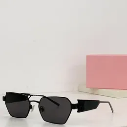 선글라스 2024 패션 다각형 금속 프레임 여성 브랜드 디자인 소녀 야외 여행 눈 보호 태양 안경 miu