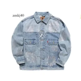 Denim Teers Hoodie Designerjacke High Street Flower Denim Wreath Schwarz gewaschene gerade Jeans Denim Teers Jacke Denim Teaes Jacke 6779