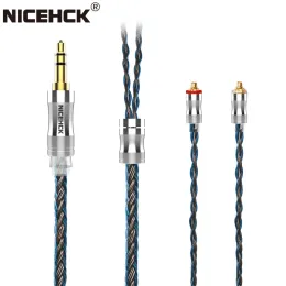 Tillbehör NICEHCK C242 24 Core Silver Plated Copper Alloy Copper Headset Cable 3,5 mm/2,5 mm/4,4 mm MMCX/NX7/QDC/0,78 2PIN FÖR MK3 LZ A6 A7