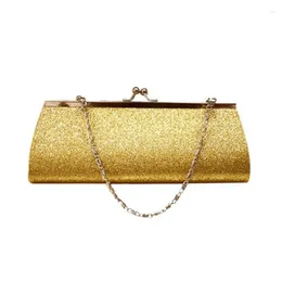 Shoulder Bags 3X Women Glitter Clutch Purse Evening Party Wedding Banquet Handbag Bag (Gold)