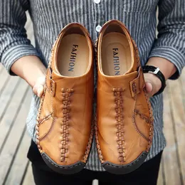 HBP icke-varumärkesföretag loafers mens casual zapatos mocasin hombre mjuka moccasins högkvalitativa äkta läder män lägenheter gommino körsko