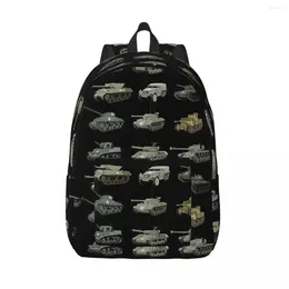 Backpack wiele amerykańskich czołgów i pojazdów pancernych Kobieta BookBag Casual Rame Bag Laptop Prochak dla dzieci torby szkolne