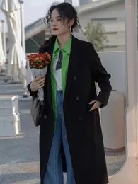 Abiti da donna Giacca a vento lunga da donna sopra il ginocchio Blazer da ufficio Abito da donna Coreano Chic Primavera Autunno Giacca Manica Abbigliamento di lusso